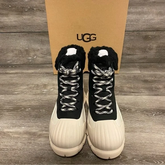 UGG | Adiroam Hiker Boot In Black and White NEW - Picture 2 of 13